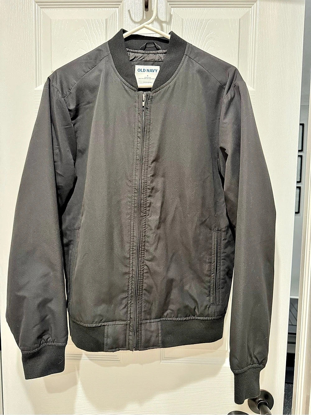Old Navy Water-Resistant Zip Bomber Jacket Black Small
